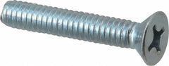Value Collection - 1/4-20 UNC, 1-1/2" OAL Phillips Drive Machine Screw - Flat Head, Grade 2 Steel, Zinc-Plated Finish, Without Washer - Americas Industrial Supply