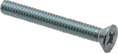 Value Collection - 1/4-20 UNC, 2" OAL Phillips Drive Machine Screw - Flat Head, Grade 2 Steel, Zinc-Plated Finish, Without Washer - Americas Industrial Supply