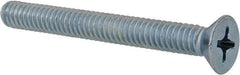 Value Collection - 1/4-20 UNC, 2-1/4" OAL Phillips Drive Machine Screw - Flat Head, Grade 2 Steel, Zinc-Plated Finish, Without Washer - Americas Industrial Supply