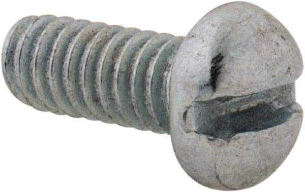 Value Collection - #5-40 UNC, 5/16" Length Under Head Slotted Drive Machine Screw - Round Head, Grade J82 Steel, Zinc-Plated Finish, Without Washer - Americas Industrial Supply