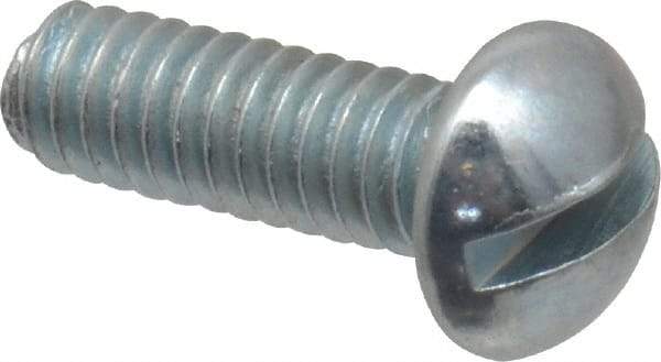 Value Collection - #5-40 UNC, 3/8" Length Under Head Slotted Drive Machine Screw - Round Head, Grade J82 Steel, Zinc-Plated Finish, Without Washer - Americas Industrial Supply