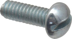 Value Collection - #5-40 UNC, 3/8" Length Under Head Slotted Drive Machine Screw - Round Head, Grade J82 Steel, Zinc-Plated Finish, Without Washer - Americas Industrial Supply