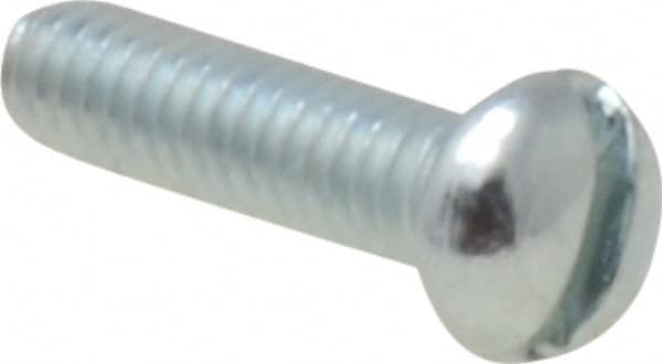 Value Collection - #5-40 UNC, 1/2" Length Under Head Slotted Drive Machine Screw - Round Head, Grade J82 Steel, Zinc-Plated Finish, Without Washer - Americas Industrial Supply