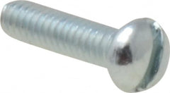 Value Collection - #5-40 UNC, 1/2" Length Under Head Slotted Drive Machine Screw - Round Head, Grade J82 Steel, Zinc-Plated Finish, Without Washer - Americas Industrial Supply