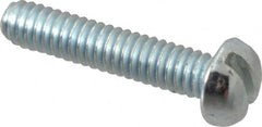 Value Collection - #5-40 UNC, 5/8" Length Under Head Slotted Drive Machine Screw - Round Head, Grade J82 Steel, Zinc-Plated Finish, Without Washer - Americas Industrial Supply