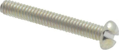 Value Collection - #5-40 UNC, 7/8" Length Under Head Slotted Drive Machine Screw - Round Head, Grade J82 Steel, Zinc-Plated Finish, Without Washer - Americas Industrial Supply