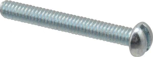 Value Collection - #5-40 UNC, 1" Length Under Head Slotted Drive Machine Screw - Round Head, Grade J82 Steel, Zinc-Plated Finish, Without Washer - Americas Industrial Supply