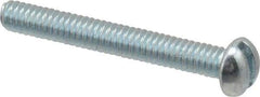 Value Collection - #5-40 UNC, 1" Length Under Head Slotted Drive Machine Screw - Round Head, Grade J82 Steel, Zinc-Plated Finish, Without Washer - Americas Industrial Supply