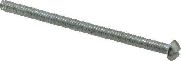 Value Collection - #6-32 UNC, 2-1/4" Length Under Head Slotted Drive Machine Screw - Round Head, Grade 2 Alloy Steel, Zinc-Plated Finish, Without Washer - Americas Industrial Supply