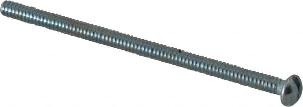 Value Collection - #6-32 UNC, 2-1/2" Length Under Head Slotted Drive Machine Screw - Round Head, Grade 2 Alloy Steel, Zinc-Plated Finish, Without Washer - Americas Industrial Supply