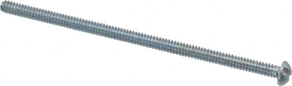 Value Collection - #6-32 UNC, 3" Length Under Head Slotted Drive Machine Screw - Round Head, Grade 2 Alloy Steel, Zinc-Plated Finish, Without Washer - Americas Industrial Supply