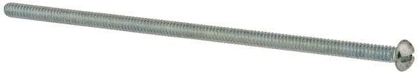 Value Collection - #6-32 UNC, 3-3/4" Length Under Head Slotted Drive Machine Screw - Round Head, Grade 2 Alloy Steel, Zinc-Plated Finish, Without Washer - Americas Industrial Supply