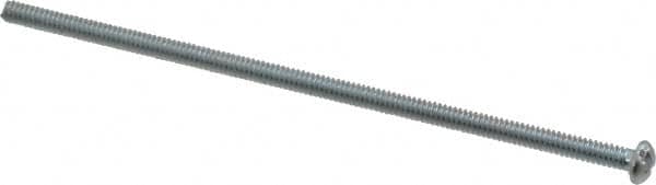Value Collection - #6-32 UNC, 4" Length Under Head Slotted Drive Machine Screw - Round Head, Grade 2 Alloy Steel, Zinc-Plated Finish, Without Washer - Americas Industrial Supply