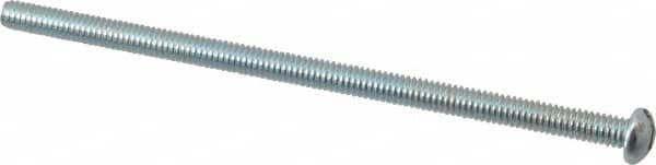 Value Collection - #8-32 UNC, 3-1/2" Length Under Head Slotted Drive Machine Screw - Round Head, Grade 2 Alloy Steel, Zinc-Plated Finish, Without Washer - Americas Industrial Supply