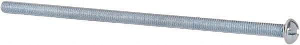 Value Collection - #10-32 UNF, 4-1/2" Length Under Head Slotted Drive Machine Screw - Round Head, Grade J82 Steel, Zinc-Plated Finish, Without Washer - Americas Industrial Supply