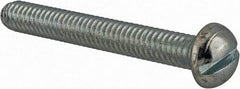 Value Collection - #12-24 UNC, 1-3/4" Length Under Head Slotted Drive Machine Screw - Round Head, Grade J82 Steel, Zinc-Plated Finish, Without Washer - Americas Industrial Supply