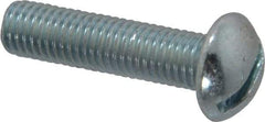 Value Collection - 1/4-28 UNF, 1" Length Under Head Slotted Drive Machine Screw - Round Head, Grade J82 Steel, Zinc-Plated Finish, Without Washer - Americas Industrial Supply