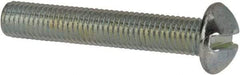 Value Collection - 1/4-28 UNF, 1-1/2" Length Under Head Slotted Drive Machine Screw - Round Head, Grade J82 Steel, Zinc-Plated Finish, Without Washer - Americas Industrial Supply