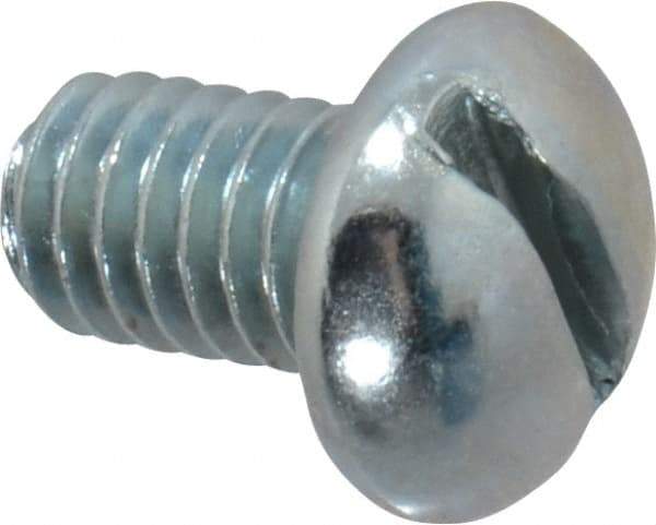 Value Collection - 5/16-18 UNC, 1/2" Length Under Head Slotted Drive Machine Screw - Round Head, Grade 2 Alloy Steel, Zinc-Plated Finish, Without Washer - Americas Industrial Supply