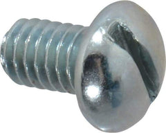 Value Collection - 5/16-18 UNC, 1/2" Length Under Head Slotted Drive Machine Screw - Round Head, Grade 2 Alloy Steel, Zinc-Plated Finish, Without Washer - Americas Industrial Supply