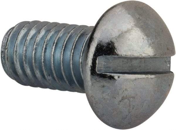 Value Collection - 5/16-18 UNC, 5/8" Length Under Head Slotted Drive Machine Screw - Round Head, Grade 2 Alloy Steel, Zinc-Plated Finish, Without Washer - Americas Industrial Supply