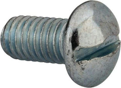 Value Collection - 3/8-16 UNC, 3/4" Length Under Head Slotted Drive Machine Screw - Round Head, Grade 2 Alloy Steel, Zinc-Plated Finish, Without Washer - Americas Industrial Supply