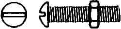 Value Collection - #8-32 UNC, 3" Length Under Head Slotted Drive Machine Screw - Round Head, Grade 2 Steel, Zinc-Plated Finish, Without Washer - Americas Industrial Supply