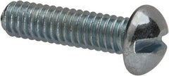 Value Collection - #8-32 UNC, 5/8" Length Under Head Slotted Drive Machine Screw - Round Head, Grade J82 Steel, Zinc-Plated Finish, Without Washer - Americas Industrial Supply