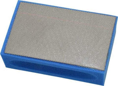 AMPLEX - Ultra Fine Grade, 1800 Grit, Diamond Hand Pad - Blue, 2-1/8" Wide x 3-1/2" Long x 1-1/2" Thick, Coated - Americas Industrial Supply