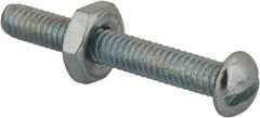 Value Collection - #8-32 UNC, 1-1/4" Length Under Head Slotted Drive Machine Screw - Round Head, Grade 2 Steel, Zinc-Plated Finish, Without Washer - Americas Industrial Supply