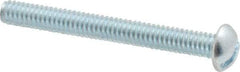 Value Collection - #8-32 UNC, 1-1/2" Length Under Head Slotted Drive Machine Screw - Round Head, Grade 2 Steel, Zinc-Plated Finish, Without Washer - Americas Industrial Supply