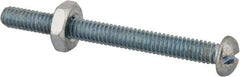 Value Collection - #8-32 UNC, 1-3/4" Length Under Head Slotted Drive Machine Screw - Round Head, Grade J82 Steel, Zinc-Plated Finish, Without Washer - Americas Industrial Supply