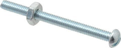 Value Collection - #8-32 UNC, 2" Length Under Head Slotted Drive Machine Screw - Round Head, Grade 2 Steel, Zinc-Plated Finish, Without Washer - Americas Industrial Supply