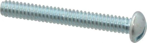 Value Collection - #10-24 UNC, 1-1/2" Length Under Head Slotted Drive Machine Screw - Round Head, Grade 2 Steel, Zinc-Plated Finish, Without Washer - Americas Industrial Supply
