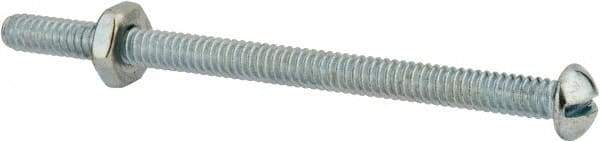Value Collection - #10-24 UNC, 3" Length Under Head Slotted Drive Machine Screw - Round Head, Grade 2 Steel, Zinc-Plated Finish, Without Washer - Americas Industrial Supply