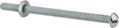 Value Collection - #10-24 UNC, 3" Length Under Head Slotted Drive Machine Screw - Round Head, Grade 2 Steel, Zinc-Plated Finish, Without Washer - Americas Industrial Supply