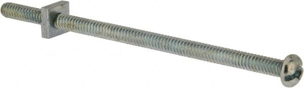 Value Collection - #10-24 UNC, 4" Length Under Head Slotted Drive Machine Screw - Round Head, Grade 2 Steel, Zinc-Plated Finish, Without Washer - Americas Industrial Supply