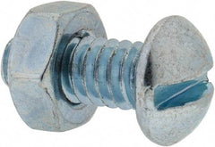 Value Collection - 1/4-20 UNC, 5/8" Length Under Head Slotted Drive Machine Screw - Round Head, Grade 2 Steel, Zinc-Plated Finish, Without Washer - Americas Industrial Supply
