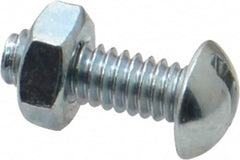 Value Collection - 1/4-20 UNC, 3/4" Length Under Head Slotted Drive Machine Screw - Round Head, Grade 2 Steel, Zinc-Plated Finish, Without Washer - Americas Industrial Supply