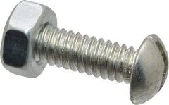 Value Collection - 1/4-20 UNC, 7/8" Length Under Head Slotted Drive Machine Screw - Round Head, Grade J82 Steel, Zinc-Plated Finish, Without Washer - Americas Industrial Supply
