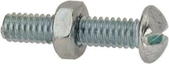 Value Collection - 1/4-20 UNC, 1-1/4" Length Under Head Slotted Drive Machine Screw - Round Head, Grade 2 Steel, Zinc-Plated Finish, Without Washer - Americas Industrial Supply