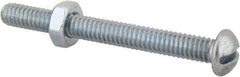 Value Collection - 1/4-20 UNC, 2-1/2" Length Under Head Slotted Drive Machine Screw - Round Head, Grade 2 Steel, Zinc-Plated Finish, Without Washer - Americas Industrial Supply