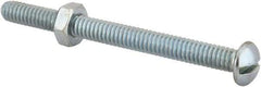 Value Collection - 1/4-20 UNC, 3" Length Under Head Slotted Drive Machine Screw - Round Head, Grade 2 Steel, Zinc-Plated Finish, Without Washer - Americas Industrial Supply
