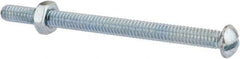 Value Collection - 1/4-20 UNC, 3-1/2" Length Under Head Slotted Drive Machine Screw - Round Head, Grade 2 Steel, Zinc-Plated Finish, Without Washer - Americas Industrial Supply
