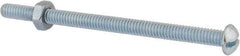 Value Collection - 1/4-20 UNC, 4" Length Under Head Slotted Drive Machine Screw - Round Head, Grade 2 Steel, Zinc-Plated Finish, Without Washer - Americas Industrial Supply