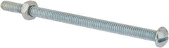 Value Collection - 1/4-20 UNC, 4-1/2" Length Under Head Slotted Drive Machine Screw - Round Head, Grade 2 Steel, Zinc-Plated Finish, Without Washer - Americas Industrial Supply