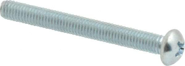 Value Collection - #10-32 UNF, 1-3/4" Length Under Head Phillips Drive Machine Screw - Round Head, Grade 2 Steel, Zinc-Plated Finish, Without Washer - Americas Industrial Supply