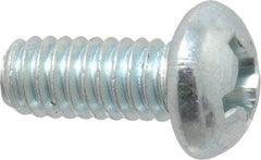 Value Collection - #12-24 UNC, 1/2" Length Under Head Phillips Drive Machine Screw - Round Head, Grade J82 Steel, Zinc-Plated Finish, Without Washer - Americas Industrial Supply