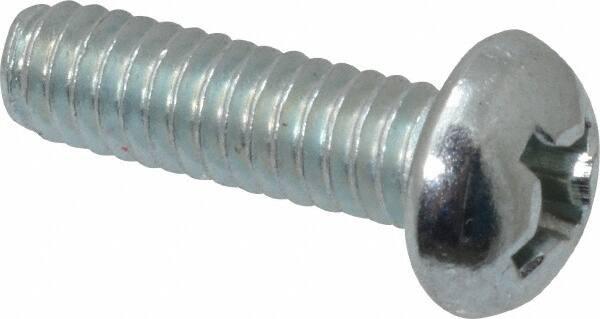 Value Collection - #12-24 UNC, 3/4" Length Under Head Phillips Drive Machine Screw - Round Head, Grade J82 Steel, Zinc-Plated Finish, Without Washer - Americas Industrial Supply