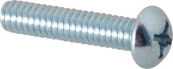Value Collection - #12-24 UNC, 1" Length Under Head Phillips Drive Machine Screw - Round Head, Grade J82 Steel, Zinc-Plated Finish, Without Washer - Americas Industrial Supply
